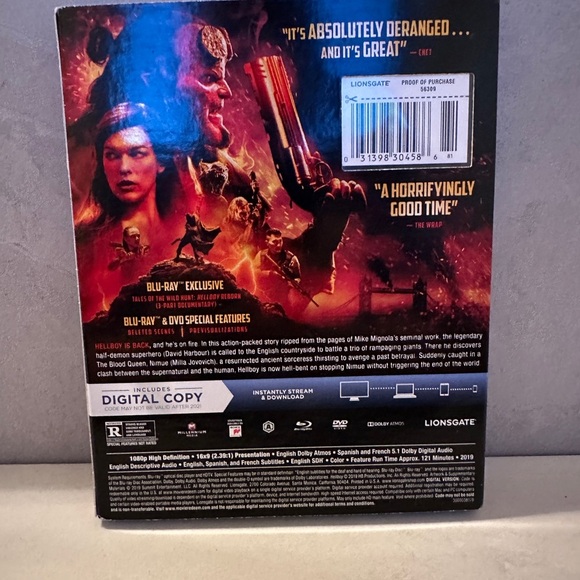 Hellboy (Blu-ray, 2019) W/Slipcover No DVD - Picture 2 of 3